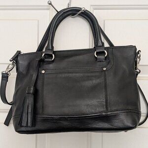 Tignanello Women's Satchel With Shoulder Strap Black Classic .